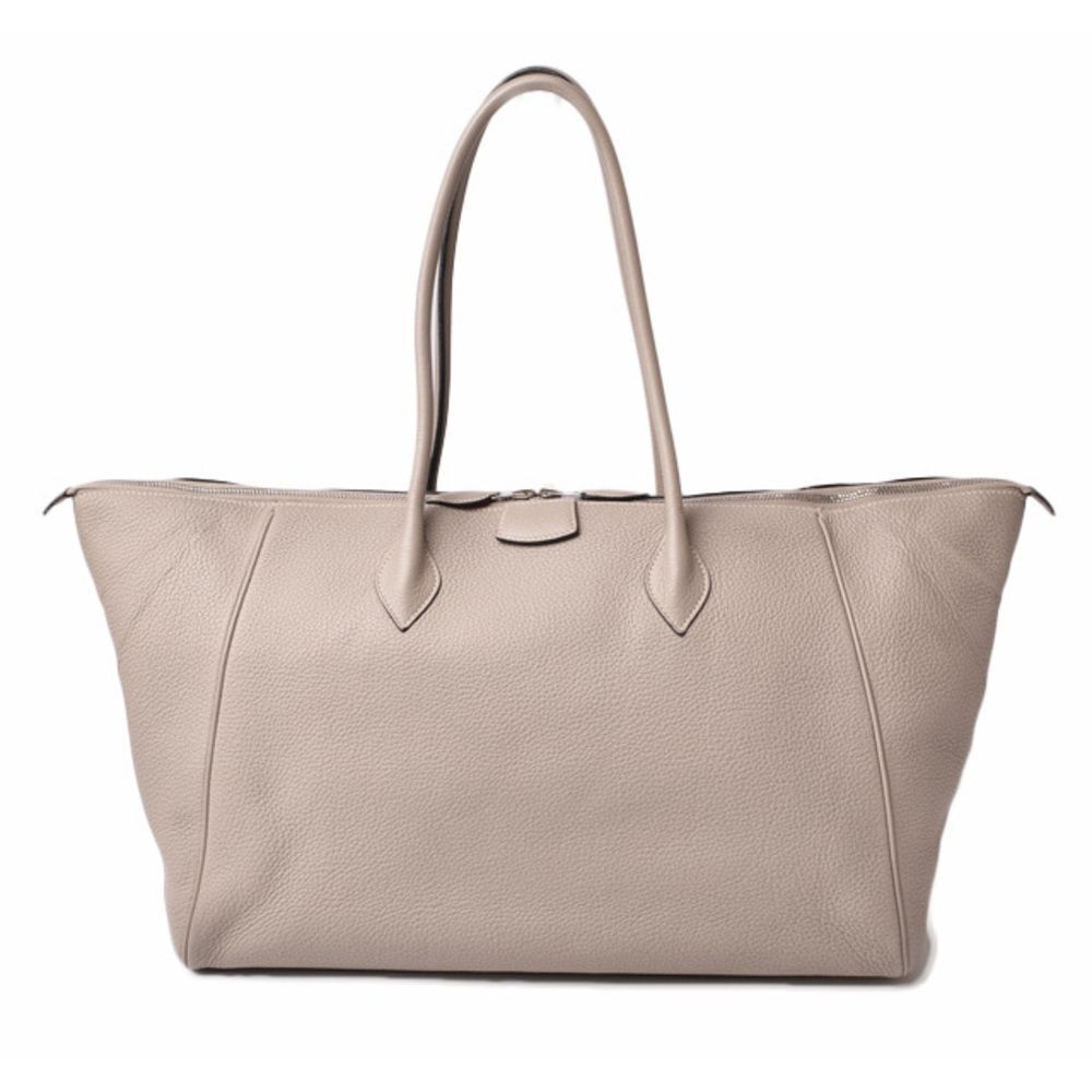 Hermes Tote Bag Taurillon Clemence Light Gray